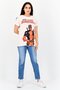Women Crew Neck Short Sleeves Deadpool Print T-Shirt, Light Pink - 4