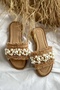 Mila Taba Pearl Detail Women's Slippers - 4