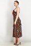Women Polka Dots One Shoulder Midi Dress, Black - 3