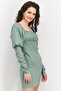 Women Solid Lacing Detail Mini Dress, Dusty Green - 2