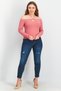Women Halter Neck Long Sleeve Knitted Top, Mauve - 3