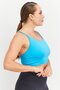 Women Round Neck Sleeveless Micro Dot Crop Top, Turquoise - 3