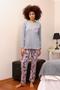 Fashion Line Women Long Sleeve Combed Cotton Pajamas Suit 4195 - 3