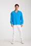 Baby Boy Blue Wrinkle Resistant Linen Look Relaxed Fit Long Sleeve Aerobin Shirt - 4