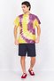 Men Sportswear Fit Tie Dye T-Shirt, Yellow - 4