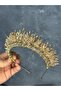إكسسوار شعر بالحناء مطرز على شكل تاج العروس من نهر - 4