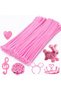 50 Pieces - Pink Colored Chenille, Feather Wire, Educational Chenille Set, 30 Cm, Plush Wire - 6