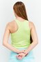 Women Crew Neck Sleeveless Solid Tank Tops, Lime - 2