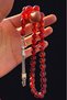 Men's Tea Fossil Red Powder Amber Prayer Beads - 3