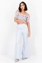 Women Off Shoulder Neckline Short Sleeve Floral Print Top, Purple Combo - 4