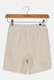 Kids Girl Sportswear Fit Brand Logo Training Shorts, Beige - 2