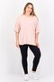Women Round Neck Short Sleeves Embroidered Logo T-Shirt, Pink - 2