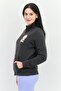 Women Regular Fit Long Sleeves Outdoor Sweatshirt, Charcoal Black - 3