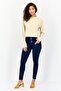 Women Crew Neck Long Sleeve Brand Logo Top, Beige - 3