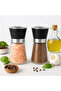Glass Body Black Lid Salt Pepper Mill Salt Pepper Grinder 1 Piece - 2