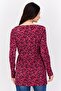 Women V Neck Long Sleeve Animal Print Tunic Top, Multicolor - 3