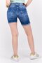 Women Washed Denim Pull On Shorts, Blue - 2