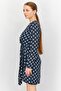 Women Polka Dots Wrap Dress, Navy - 4