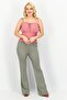 Women Square Neck Sleeveless Plaid Crop Top, Multicolor - 4