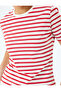 Cotton Crew Neck Short Sleeve Striped T-Shirt - 5