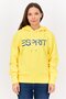 Women Long Sleeves Brand Logo Hooded Sweatshirts, Yellow