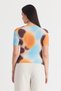 Yellow Patterned Gathered Sandy Blouse 12303 - 5