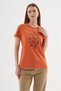 Printed 100% Cotton T-Shirt Orange