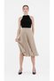 Knee Length Pleated Elastic Waist Skirt - 3