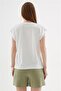 V-Neck 100% Cotton Blouse White - 4