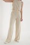 Elastic Waist Wide Leg Linen Trousers Natural - 3