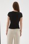 Studded Detailed 100% Cotton T-Shirt Black - 3