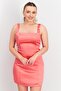 Women Satin Square Neck Mini Dress, Pink