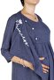 Navy Blue Maternity Tunic Nightgown Short Sleeve Lycra - 3