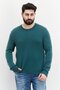 Men Crew Neck Long Sleeves Knitted Sweater, Green