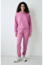 Pink High Waist Elastic Leg Pocket Silky Touch Sweatpants - 4