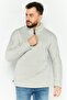 Men High Neck Long Sleeves Heather Sweatshirt, Grey