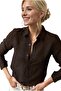 Women's Black Slim Fit Corduroy Regular Fit Shirt