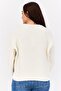 Women Crew Neck Knitted Sweater, White - 3