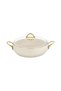 30 cm Cream Colored Flat Pot - Granite Hot Pot
