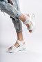 Natalia Laurent Ecru Women's Sequined Daily Orthopedic Sole Comfortable Ergonomic Lightweight Velcro Adjustable Buckle Sandals - 4