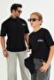 Back Printed, Relaxed Fit, 100% Cotton Men's Oversize Black T-Shirt - 5