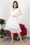 Women's Double Breasted Collar Skirt Guipure Detailed New Season Dress Apcx10