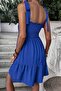 Cobalt Blue Flexible Frilly Skirt and Comfortable Strap Aerobin Summer Dress - 5