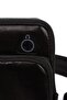 Black Genuine Leather Shoulder & Waist Bag with Phone Compartment & Headphone Outlet - 5