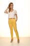 Women's Yellow Seasonal High Waist Fabric Trousers 16E-4053 - 4