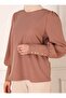Balloon Sleeve Button Detailed Stylish Blouse - Soil- Refka - 5