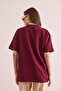 Women's Burgundy Aztec Figured Comfortable Fit 2 Thread T-Shirt Tsh- 19000876 - 2
