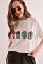 White Women's Aztec Figured Spain Meticulous 2 Thread T-Shirt Tsh- 19000876 - 4