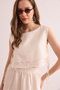 Women's Ecru Double Layer Dirty Stitching Lace Detailed Muslin Blouse Blz- 19002924 - 2