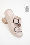 Beige Genuine Leather Women's Slippers 20521 - 7